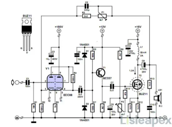 Simple Hybrid Audio Amplifier Circuit Diagram